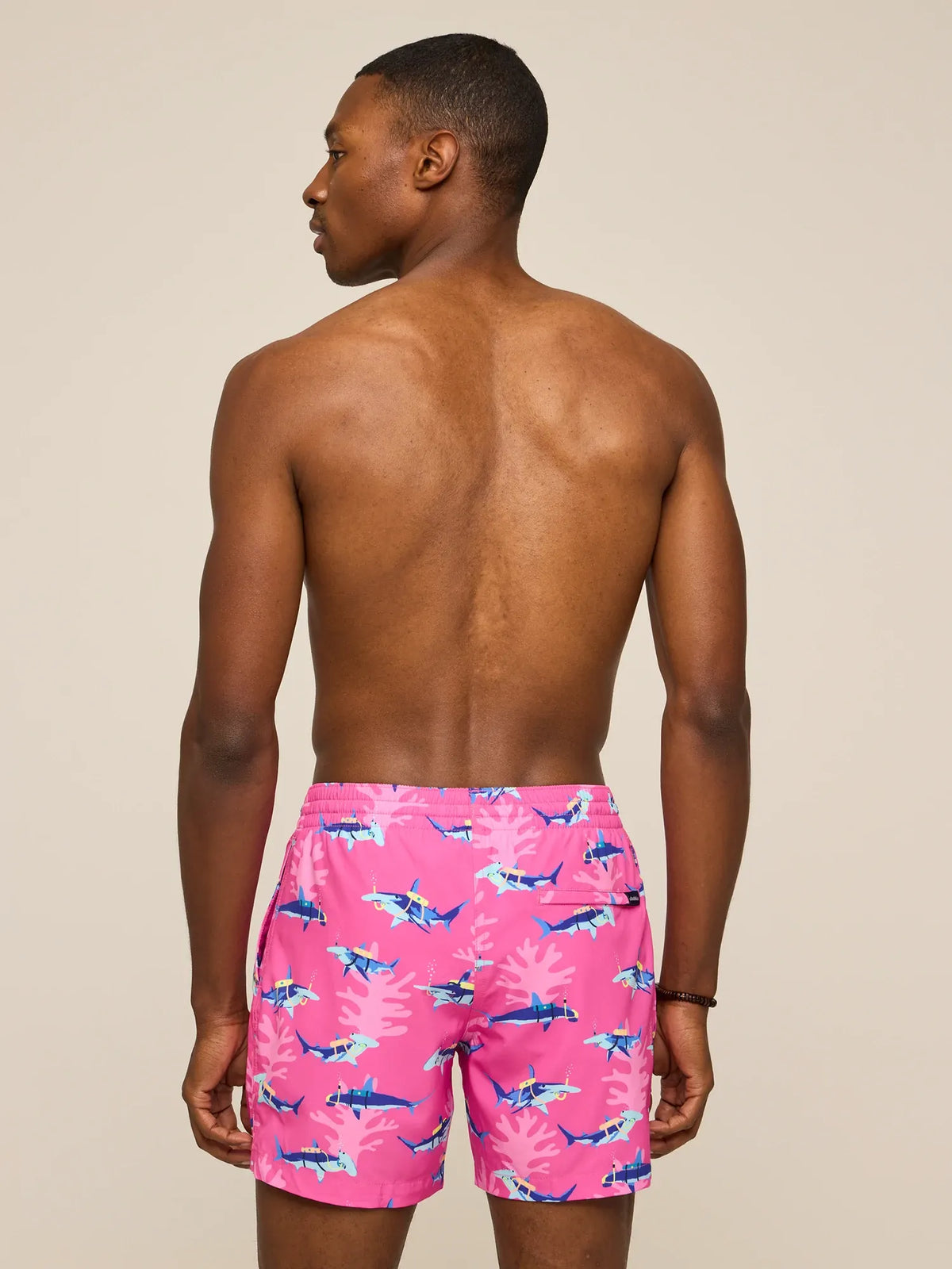 The Great Pink Sharks 5.5" (Classic Lined Swim Trunk)