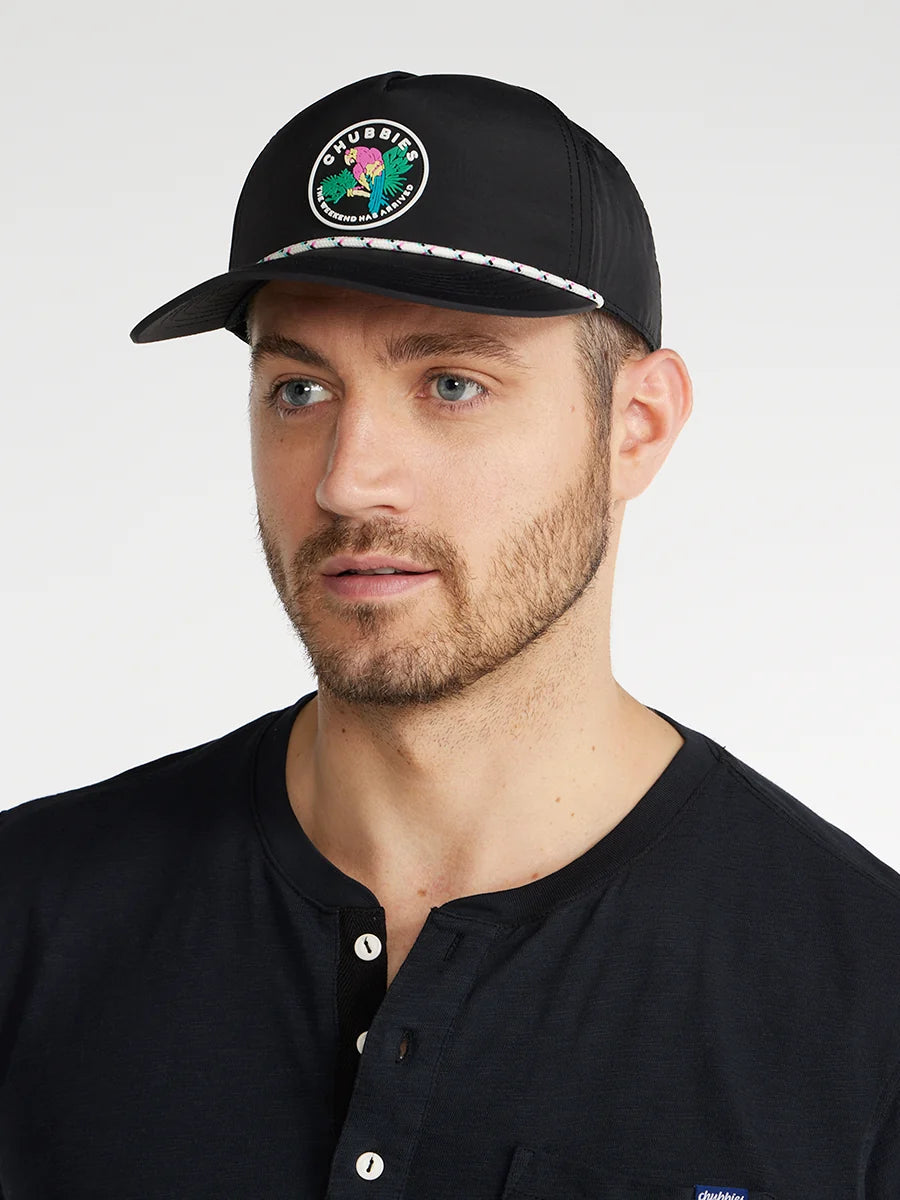 Black Patch Nylon Rope Hat