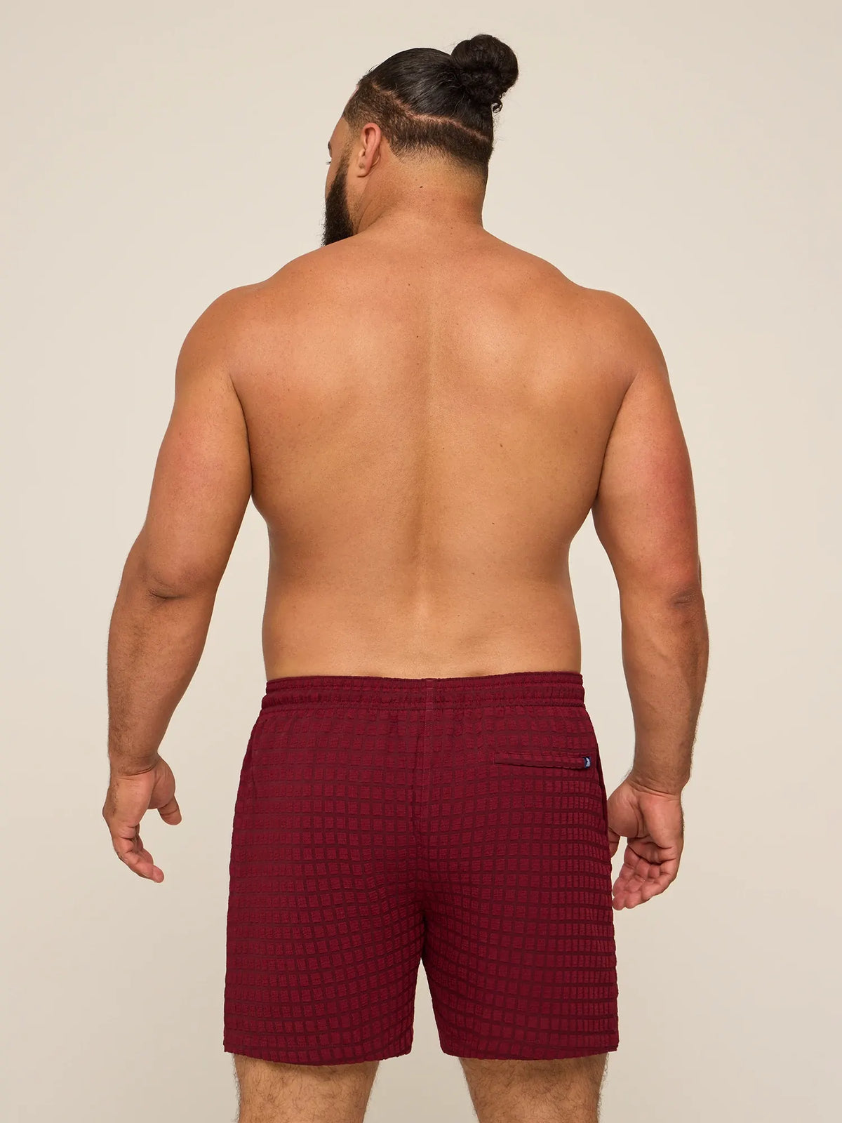 The Burgundies 5.5" (Grid Textured Lined Swim)