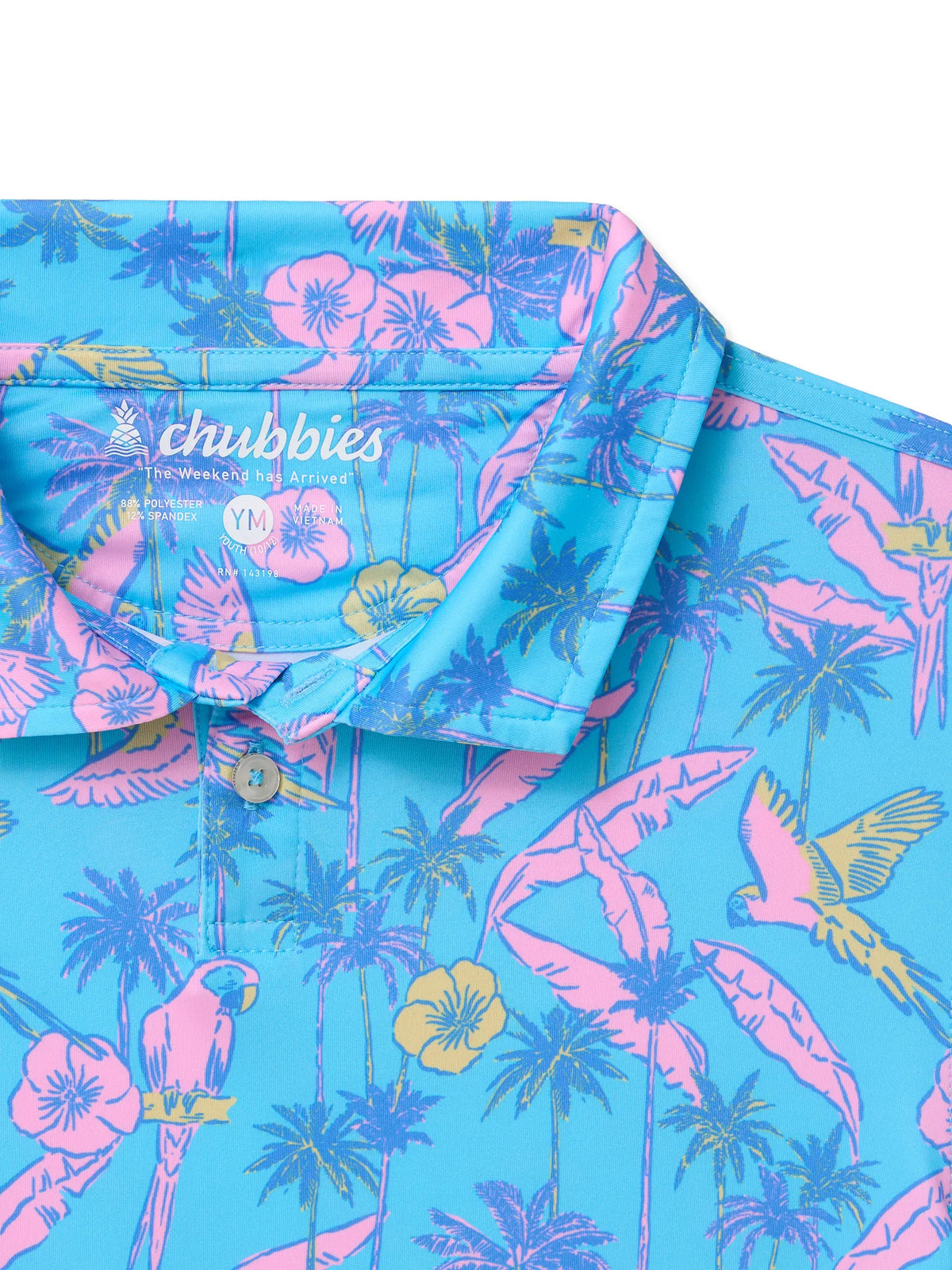 The Flock Party (Boys Performance Polo)- Turquoise