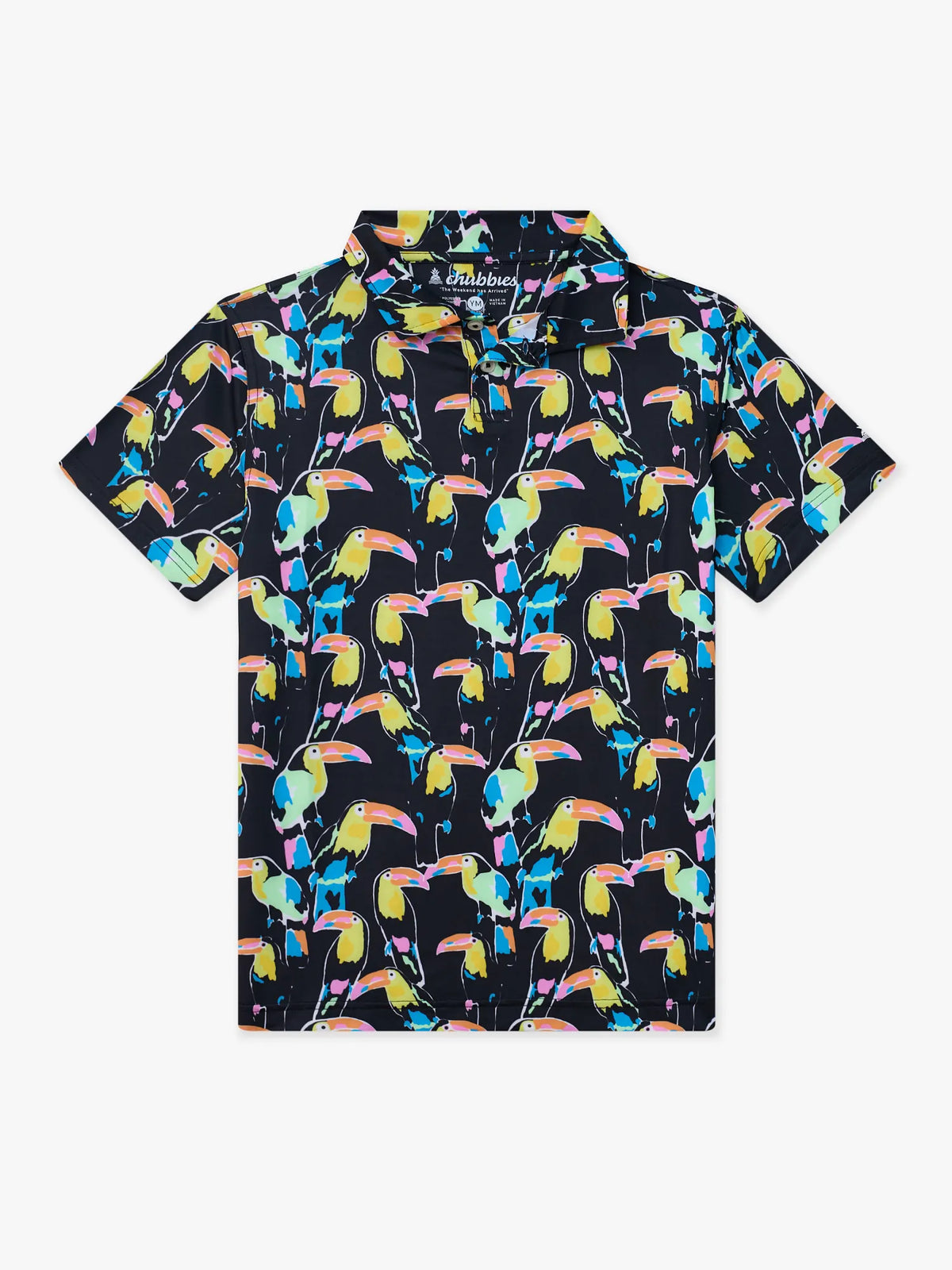 The Toucan Play At That Game (Boys Performance Polo)- Black