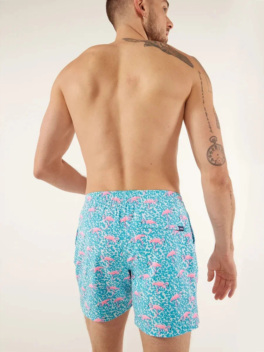 The Domingos Are For Flamingos 5.5" (Lined Classic Swim Trunk)