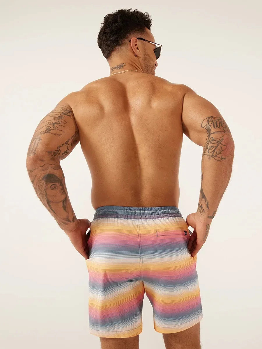 The Malibu Sunsets 7" (Faded Classic Lined Swim Trunk)