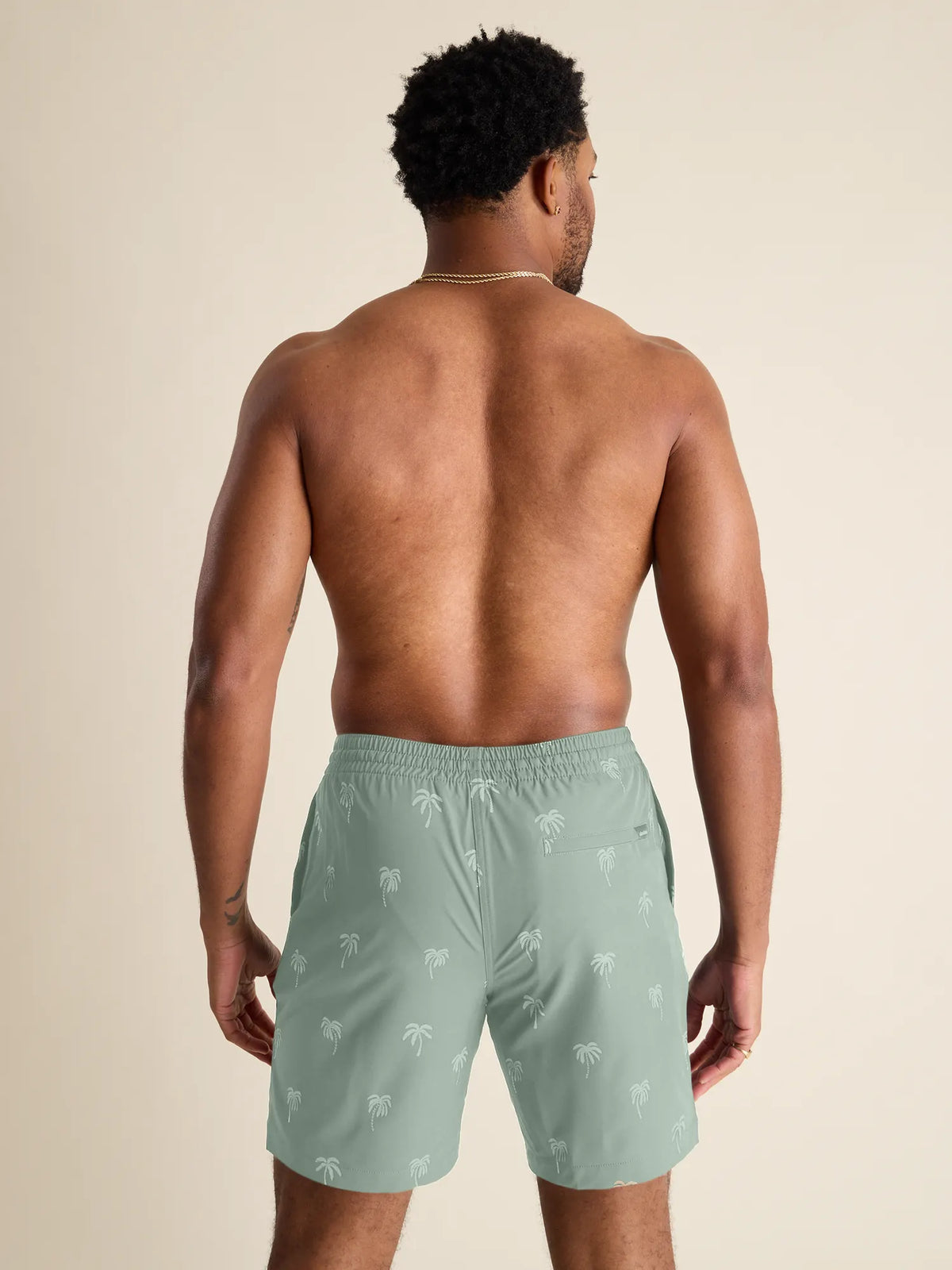 The Midnight Palms 7" Classic Lined Swim Trunk - Olive