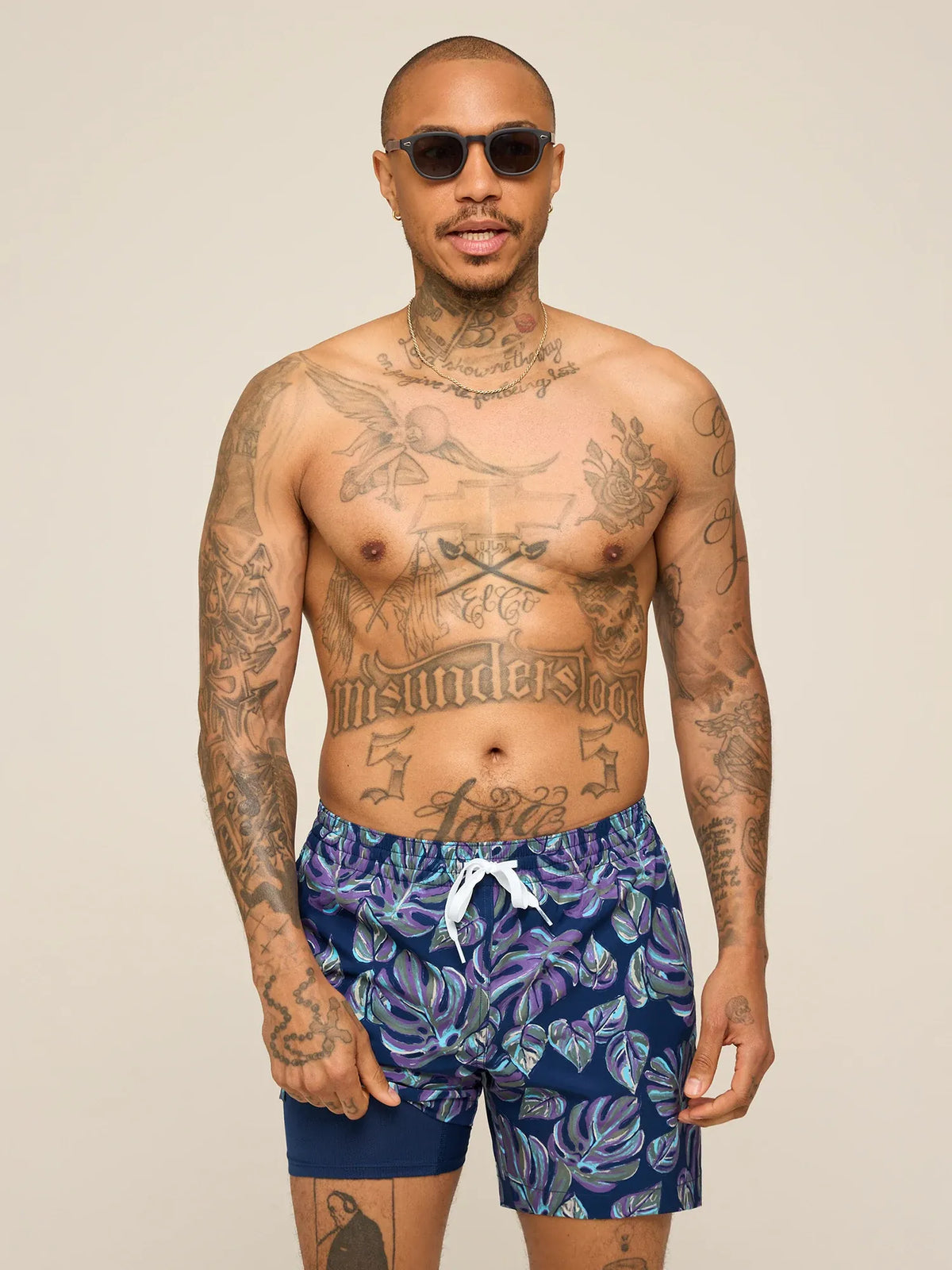 The Variegateds 5.5" (Classic Lined Swim Trunk)- Purple