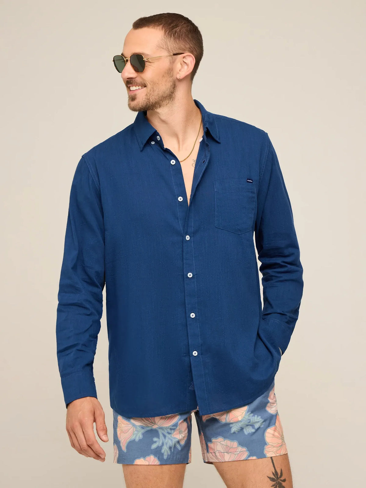 The Midnight Marine (LS Resort Weave Friday Shirt)