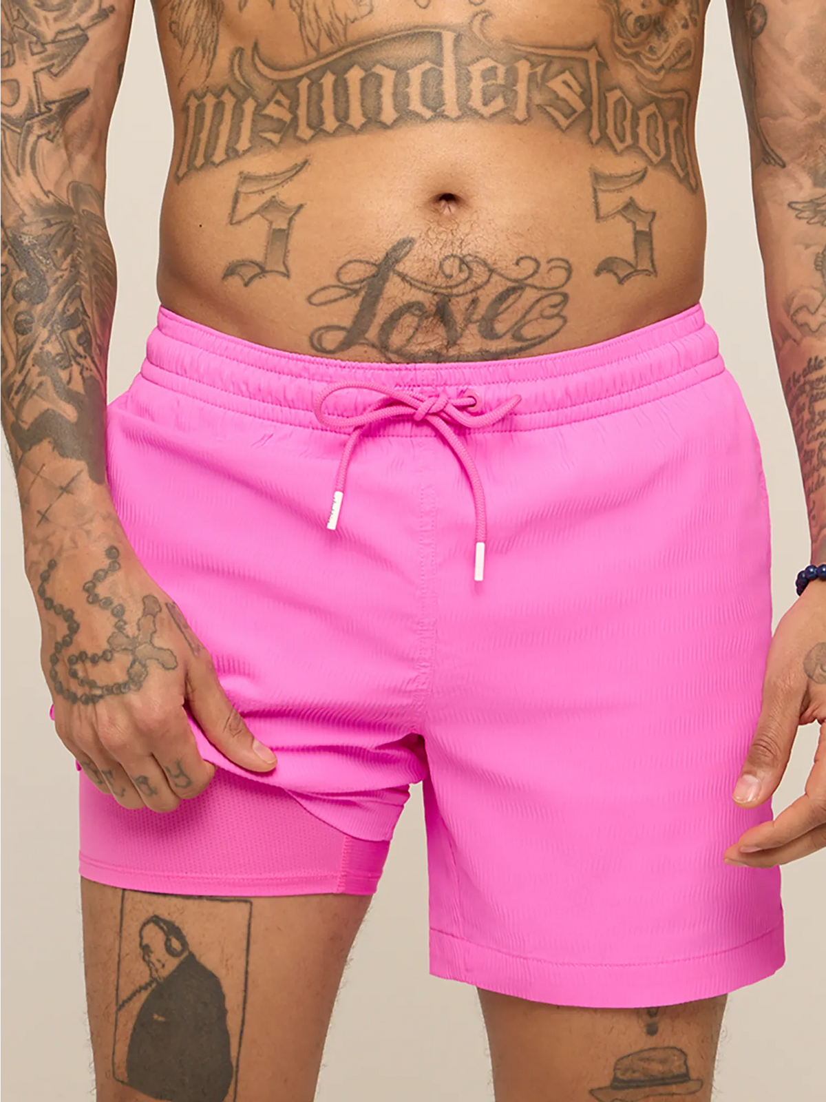 The Flamingo Fizzes 5.5" (Textured Lined Swim)